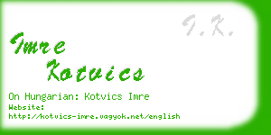 imre kotvics business card